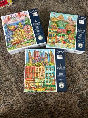 3 - Cities at Midnight 1000-Piece Jigsaw Puzzle - Colorful Multi